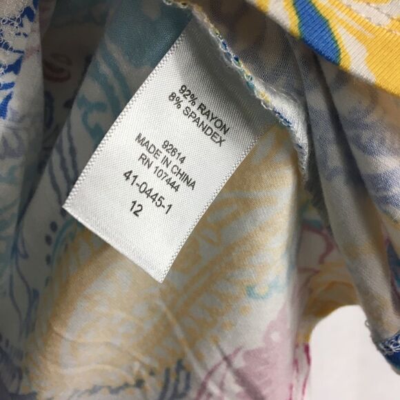 Jessica London NWT multi colored 3/4 length sleeves white with many patterns - Picture 9 of 9